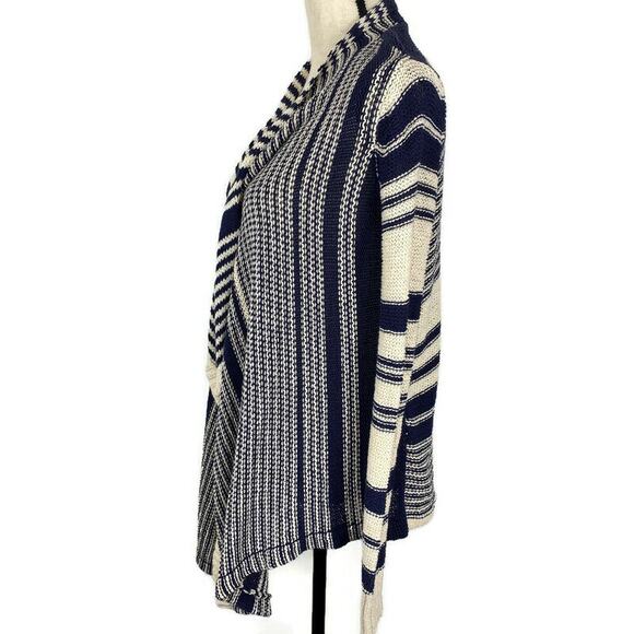 Lucky Brand Cardigan Sweater Open Front Knit Striped 7w51170 Womens Sz XS - Picture 2 of 13